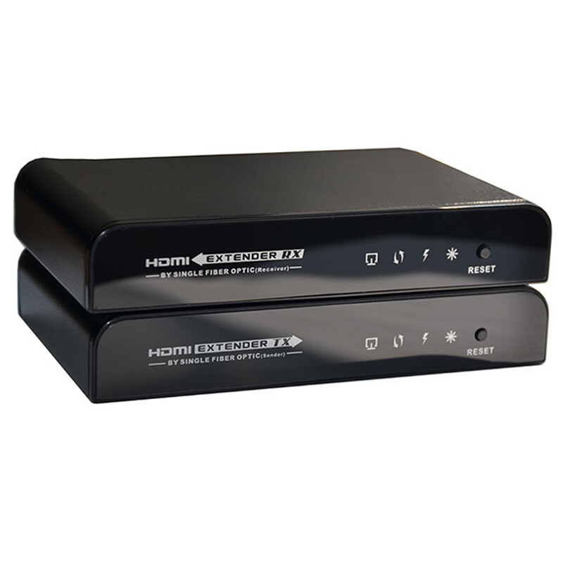 朗强LKV378 HDMI光端机 HDMI转光纤延长器 光纤收发器单模单纤SC 高清工业级 接收端+发射端